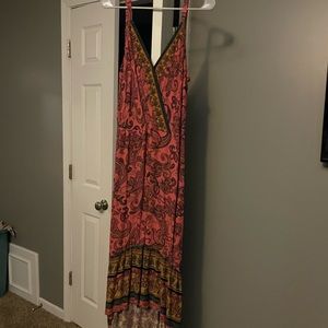 Asymmetrical spaghetti strap summer dress